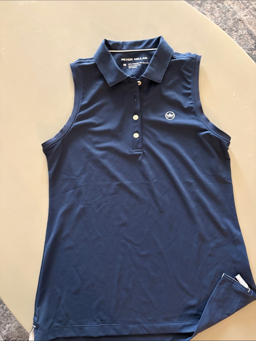 Peter Millar Women's Navy Sleeveless Button-Down Polo